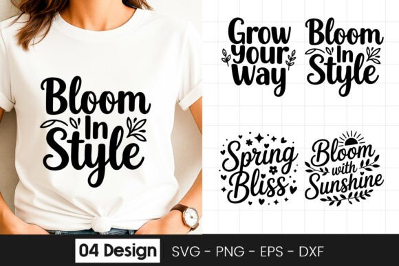 Bloom in Style Floral Quote SVG PNG for Graphics and Crafts