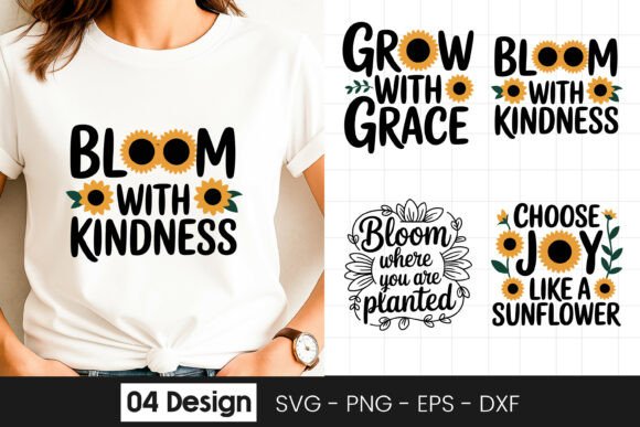 Bloom with Kindness Quote SVG PNG for Graphics and Crafts