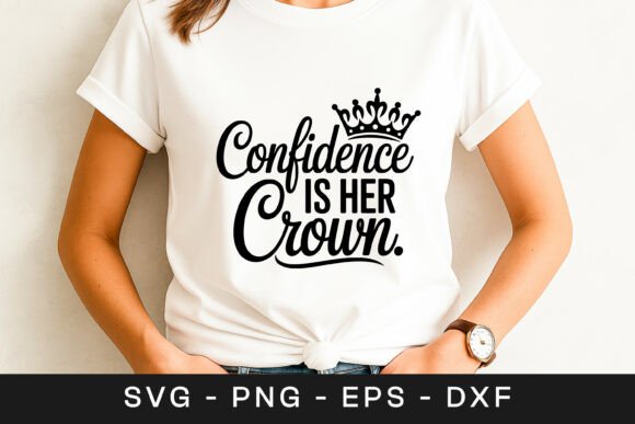 Confidence is Her Crown Quote SVG PNG for Graphics and Crafts