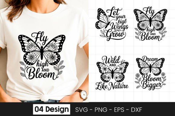 Fly and Bloom Butterfly Quote SVG PNG Review
