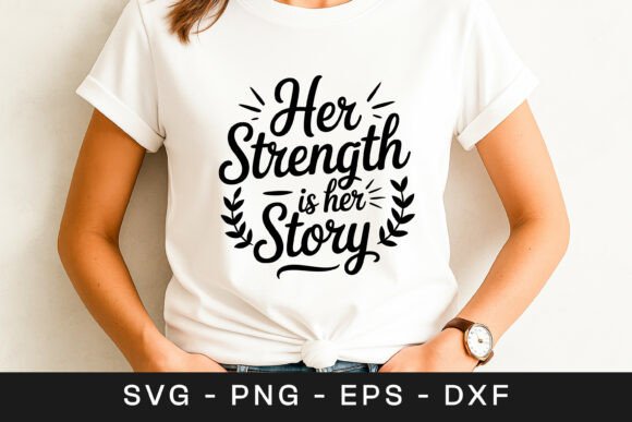Her Strength is Her Story Quote SVG PNG Graphics for Crafts