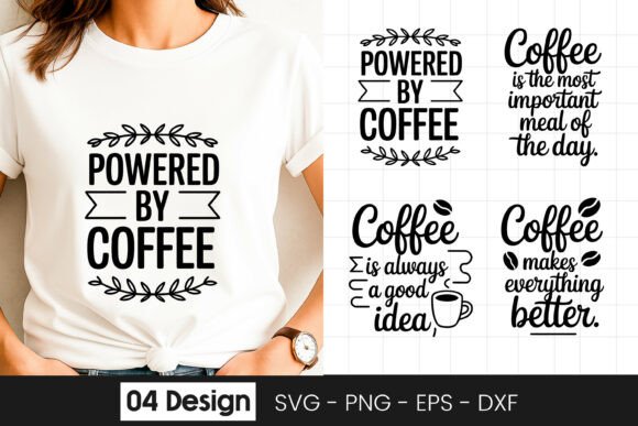 Powdered by Coffee Funny Quote SVG PNG Graphics
