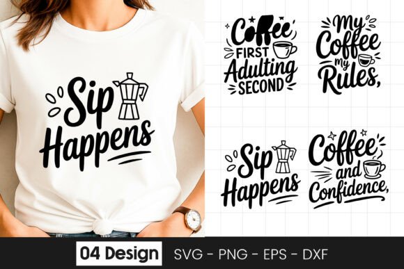 Sip Happens Funny Coffee Quote SVG PNG Review