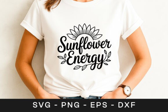 Sunflower Energy Positive Quote SVG PNG Review