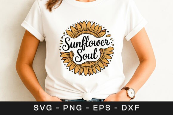 Sunflower Soul Positive Quote SVG PNG Graphics for Crafts
